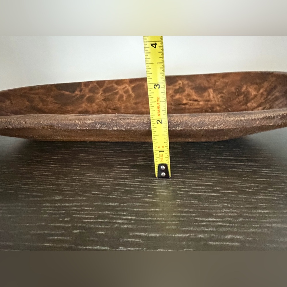 Rustic Brown Wooden Dough Bowl - Picture 4 of 6